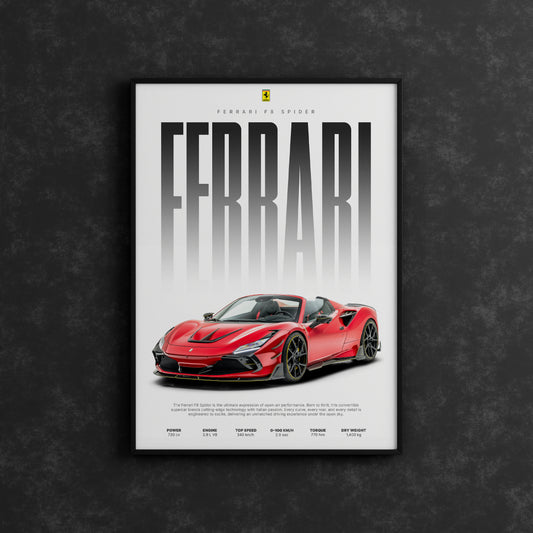 Poster - Ferrari F8 Spider