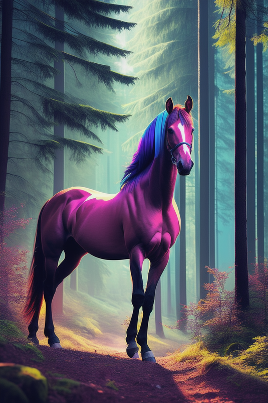 Poster - Häst Neon