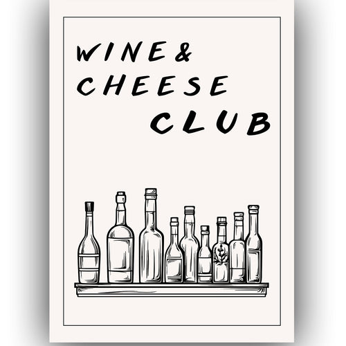 Poster - Wine & cheese club